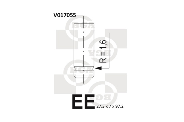 BGA Udstødningsventil v017055 for FIAT AUTOBIANCHI ALFA ROMEO