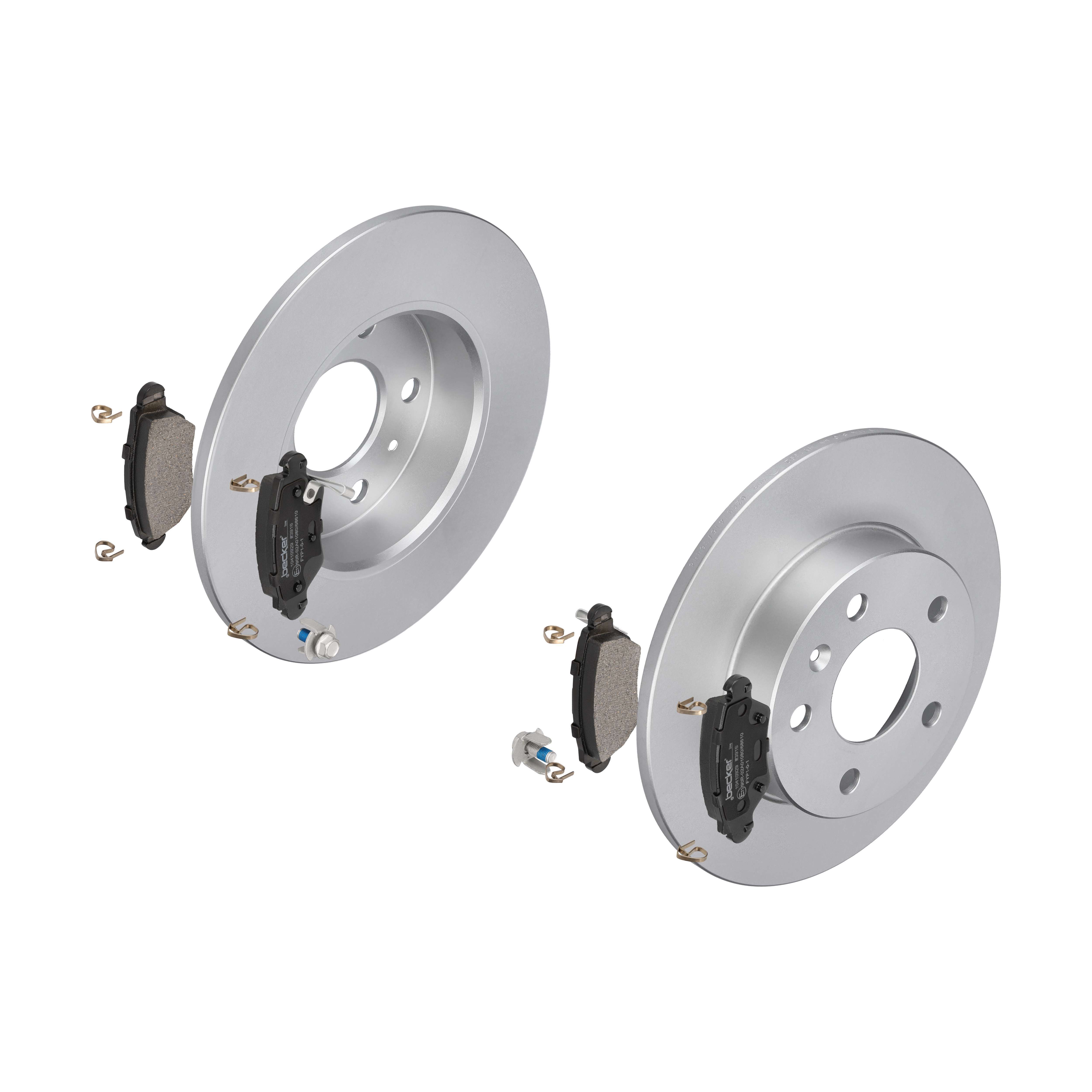 F.BECKER Bremsesæt, skivebremser 13810049 bagaksel fuld 264mm 9,8mm for OPEL