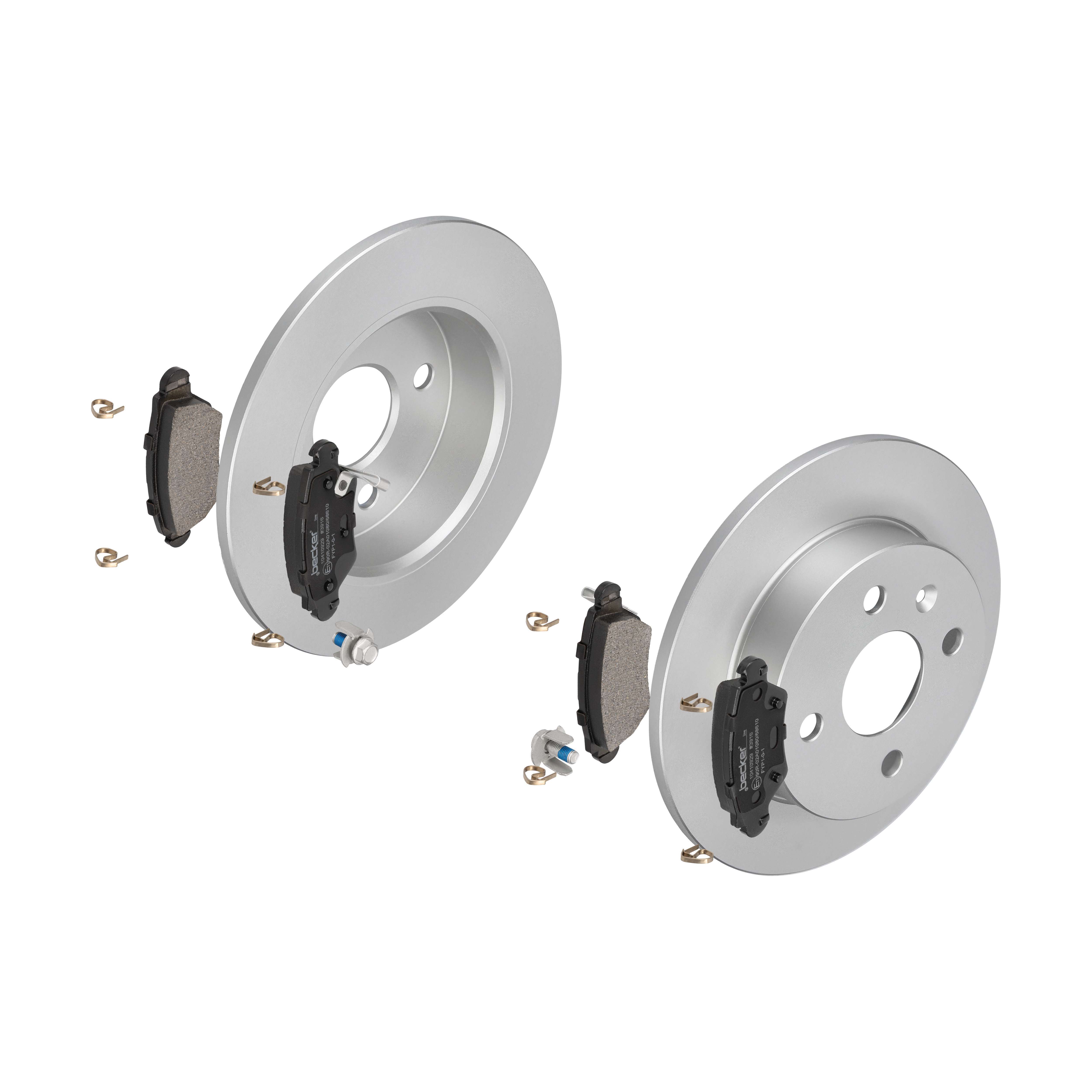 F.BECKER Bremsesæt, skivebremser 13810021 bagaksel fuld 240mm 9,8mm for VAUXHALL OPEL