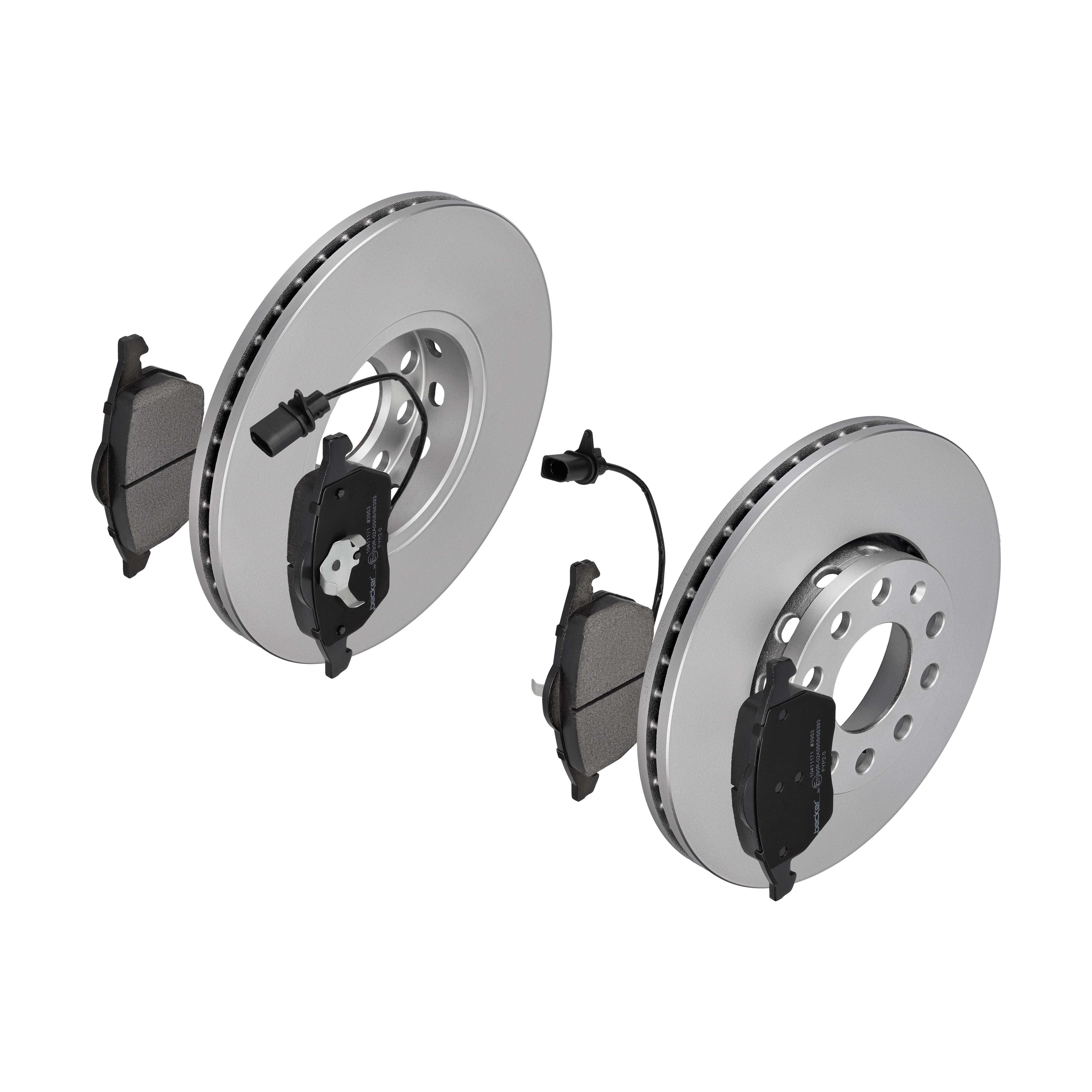 F.BECKER Bremsesæt, skivebremser 13810009 foraksel ventileret 288mm 25mm for VAG SKODA