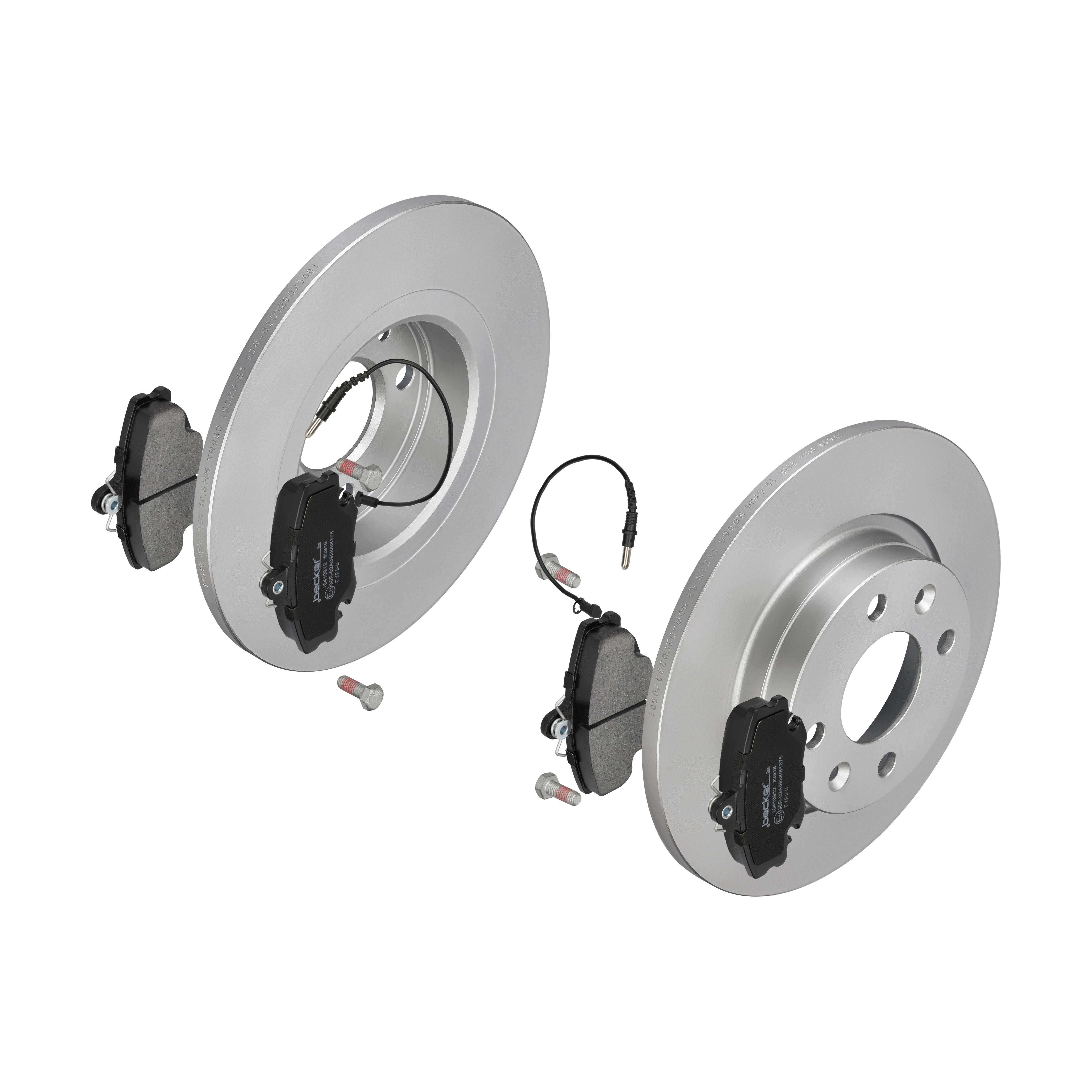 F.BECKER Bremsesæt, skivebremser 13810050 foraksel fuld 259mm 12mm for RENAULT SMART DACIA