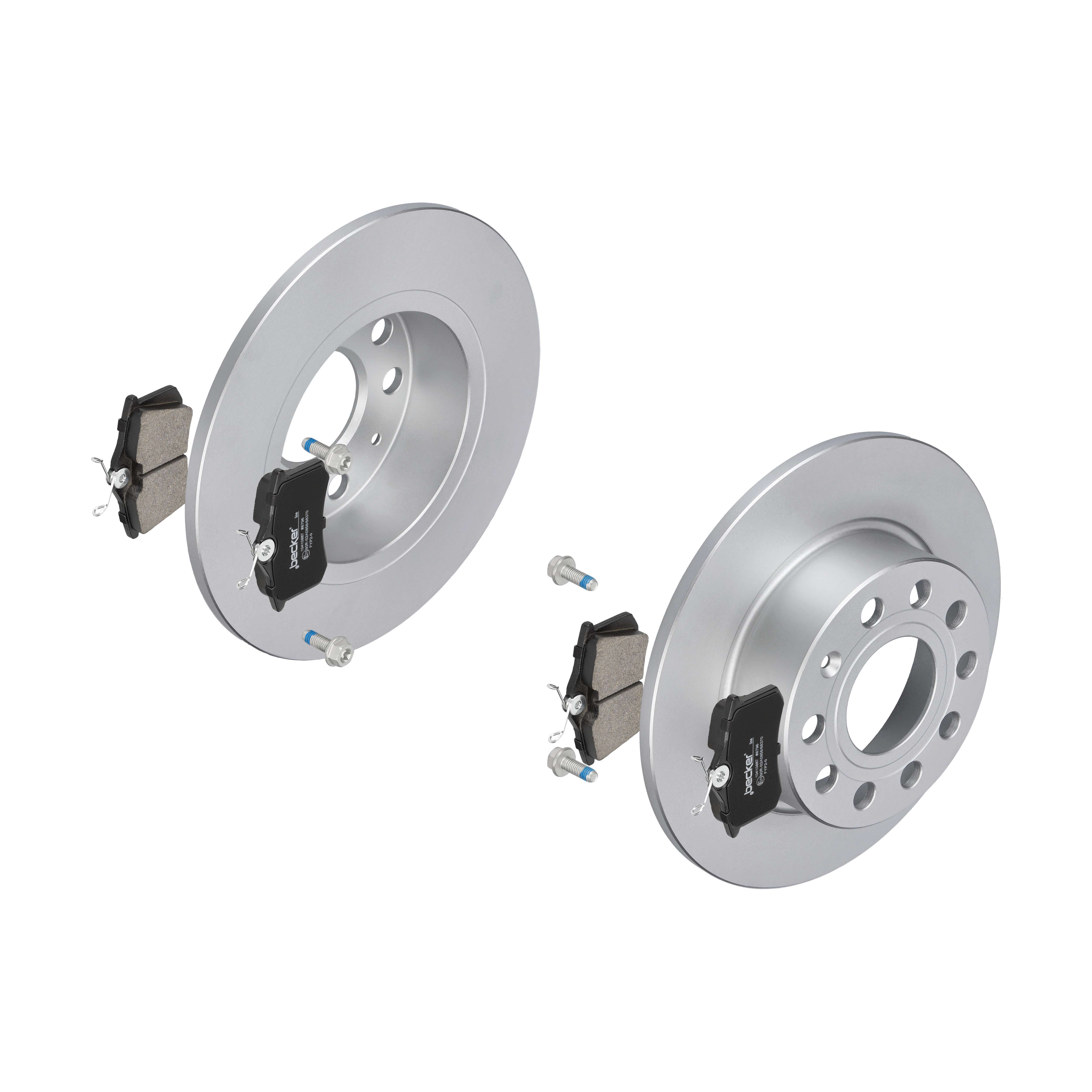 F.BECKER Bremsesæt, skivebremser 13810003 bagaksel fuld 255mm 10mm for PEUGEOT FORD LANCIA CITROËN SEAT VW SKODA AUDI VAG VW (FAW) SKODA (SVW) FIAT