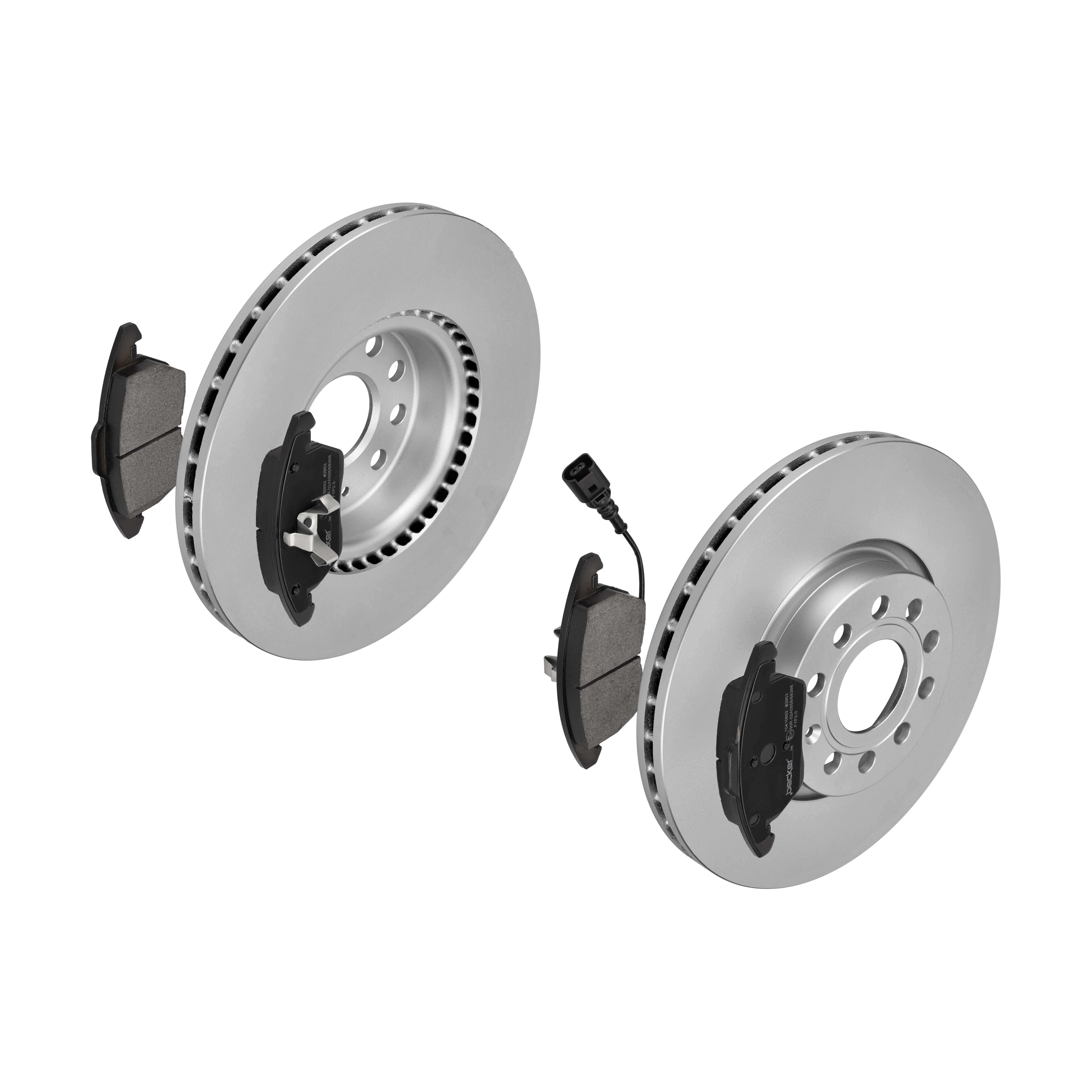 F.BECKER Bremsesæt, skivebremser 13810016 foraksel ventileret 312mm 25mm for VW VAG VW (FAW) VW (SVW)