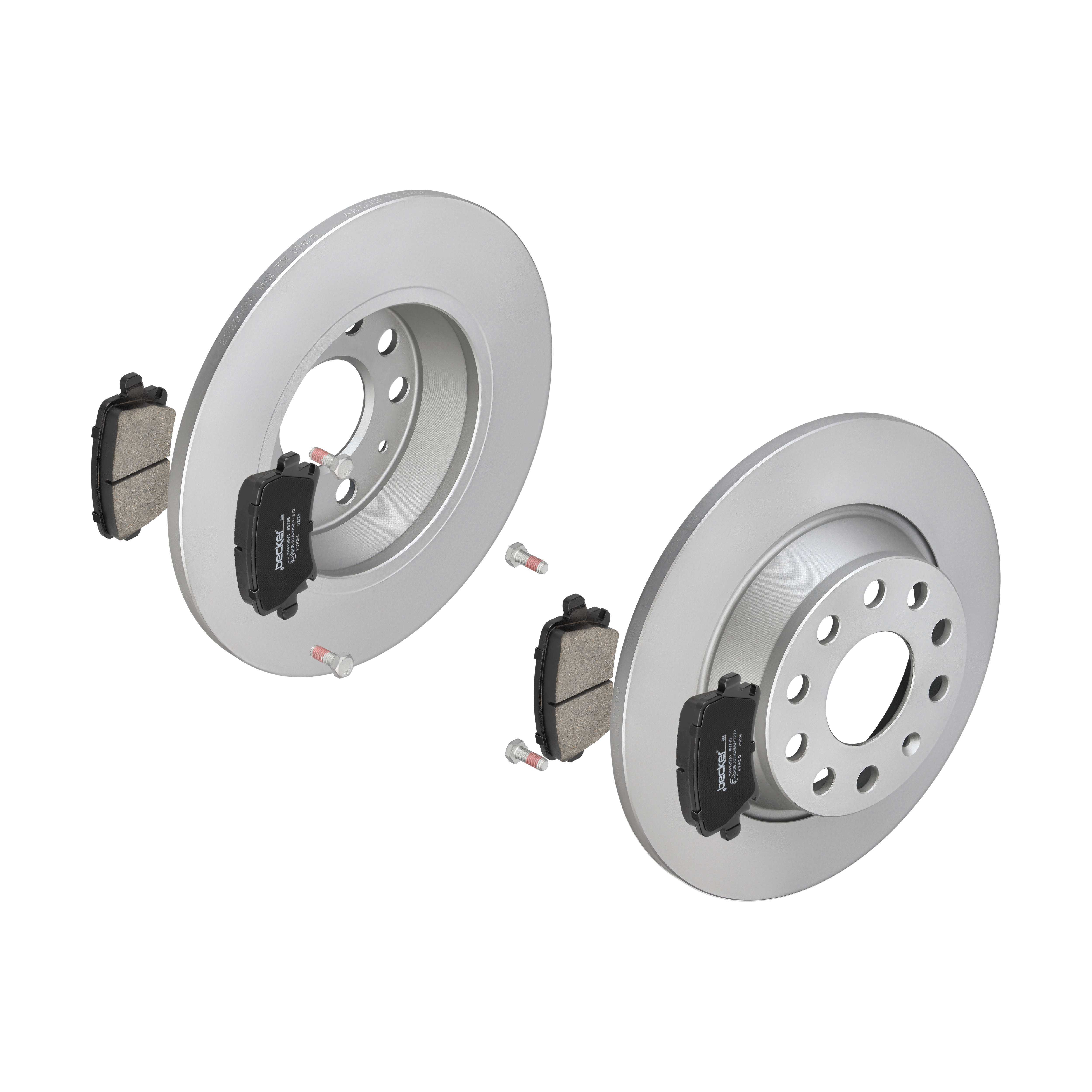 F.BECKER Bremsesæt, skivebremser 13810027 bagaksel fuld 282mm 12mm for VW VAG SEAT