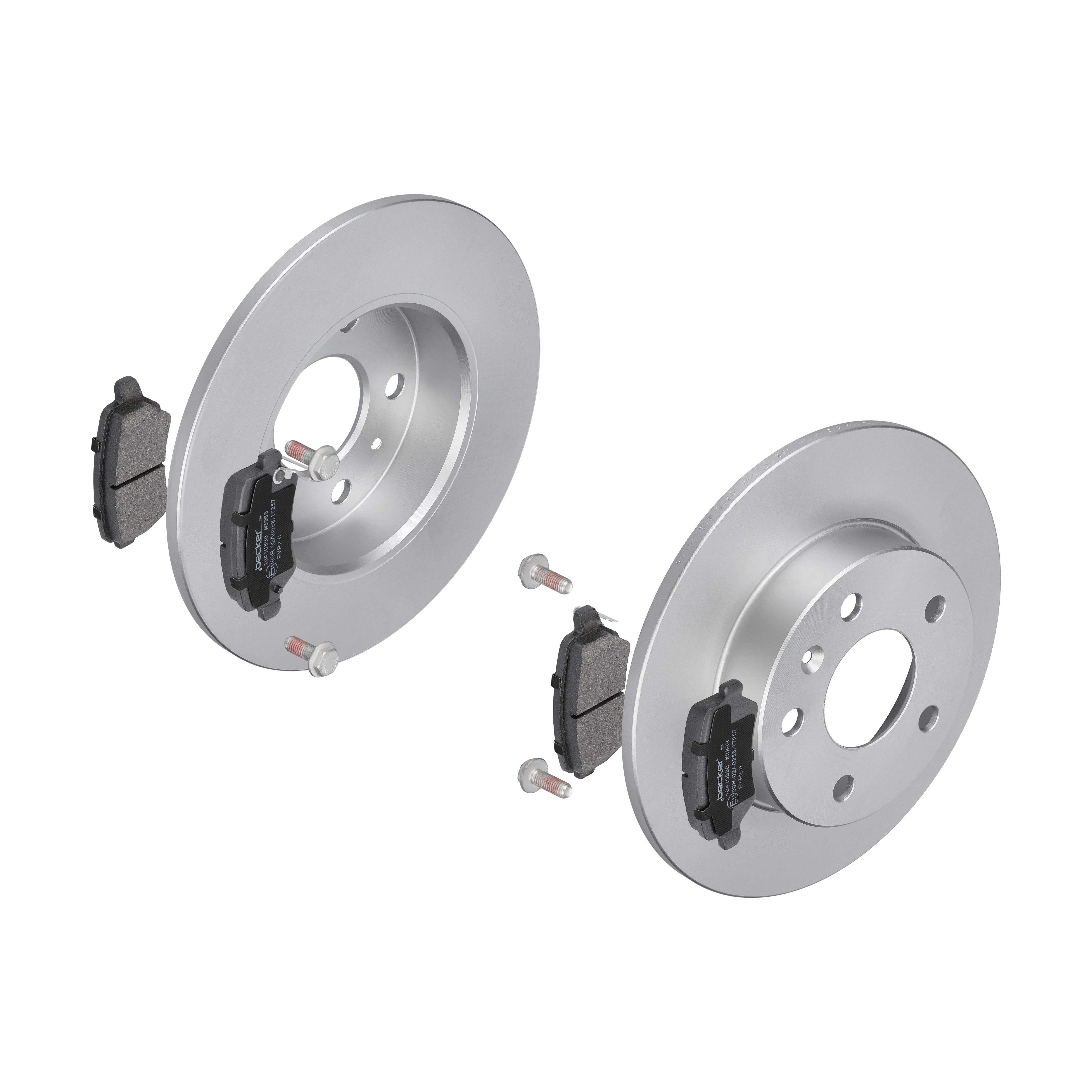 F.BECKER Bremsesæt, skivebremser 13810004 bagaksel fuld 264mm 9,8mm for VAUXHALL OPEL CHEVROLET KIA GENERAL MOTORS