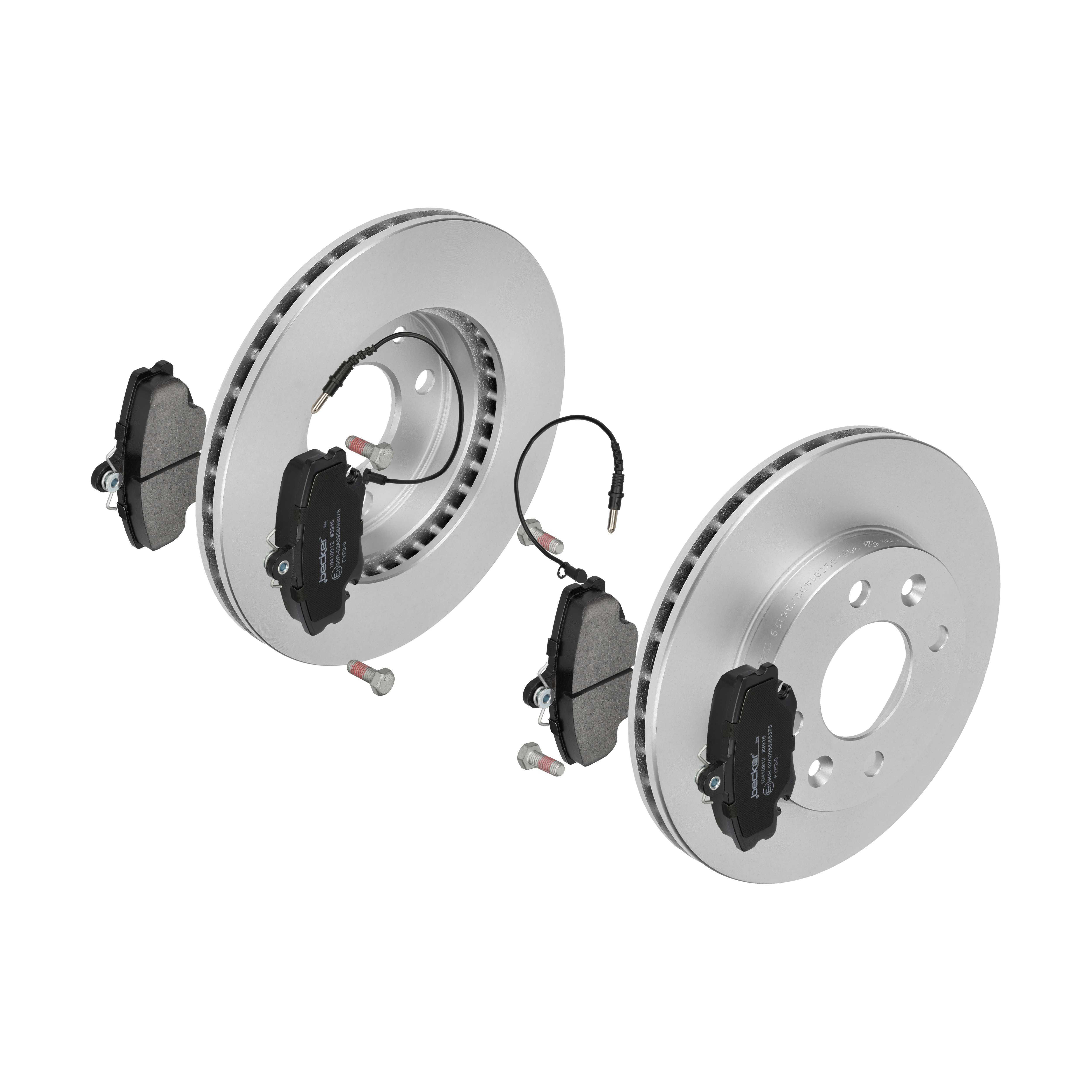 F.BECKER Bremsesæt, skivebremser 13810043 foraksel ventileret 238mm 20mm for NISSAN RENAULT DACIA