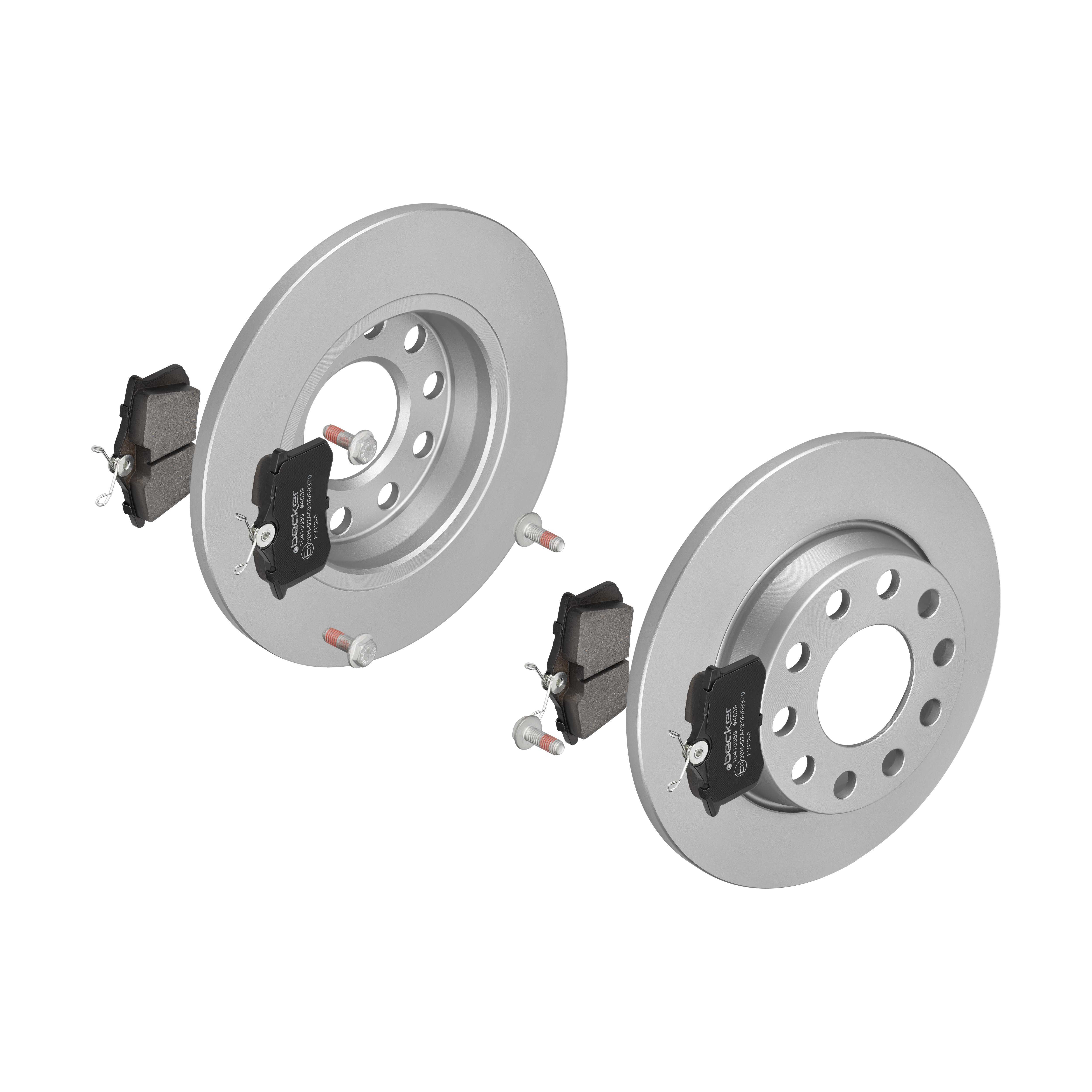 F.BECKER Bremsesæt, skivebremser 13810137 bagaksel fuld 255mm 12mm for PEUGEOT FORD LANCIA CITROËN SEAT SKODA VW VAG FIAT SKODA (SVW) AUDI VW (FAW)