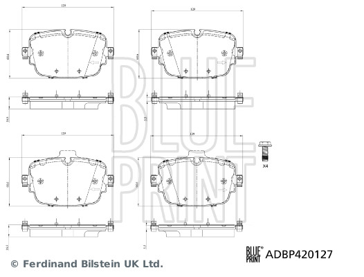 BLUE PRINT Bremseklodser adbp420127 bagaksel for AUDI BENTLEY