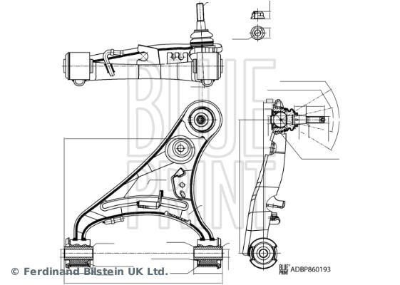BLUE PRINT Bærearm, hjulophæng adbp860193 oppe for LAND ROVER
