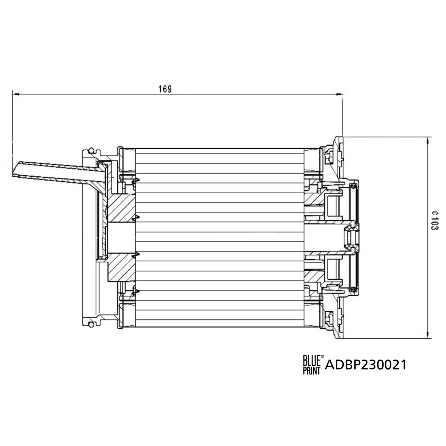BLUE PRINT Brændstof-filter adbp230021 Filterindsats height_mm_209|Højde [mm]|169 outer_diameter_mm_497|Yderdiameter [mm]|103 seal_diameter_mm_297|Pak