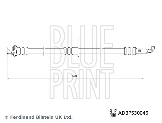 BLUE PRINT Bremseslange ADBP530046 Bagaksel højre for TOYOTA LEXUS
