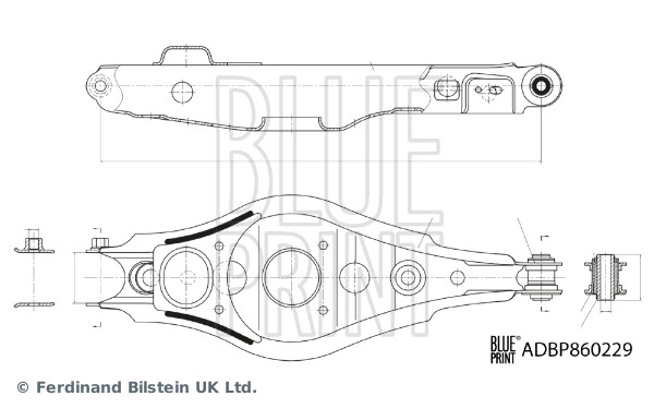BLUE PRINT Bærearm, hjulophæng adbp860229 bag for TOYOTA LEXUS