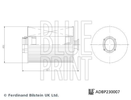 BLUE PRINT Brændstof-filter adbp230007 Filterindsats height_mm_209|Højde [mm]|127 outer_diameter_mm_497|Yderdiameter [mm]|81 seal_diameter_mm_297|Pakr