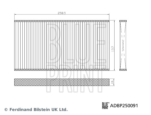 BLUE PRINT Kabineluftfilter ADBP250091 for SUBARU TOYOTA LEXUS
