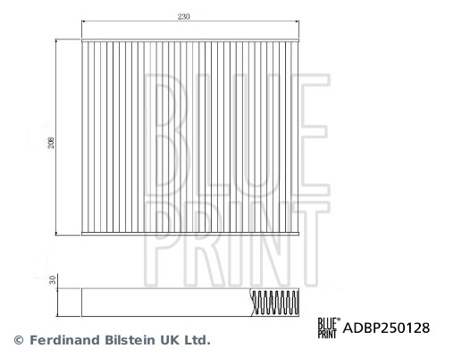 BLUE PRINT Kabineluftfilter adbp250128 for TESLA