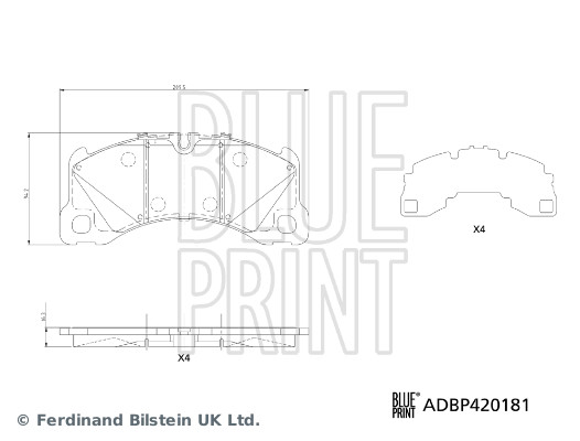 BLUE PRINT Bremseklodser adbp420181 foraksel for PORSCHE