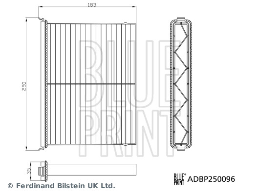 BLUE PRINT Kabineluftfilter adbp250096 for MAZDA