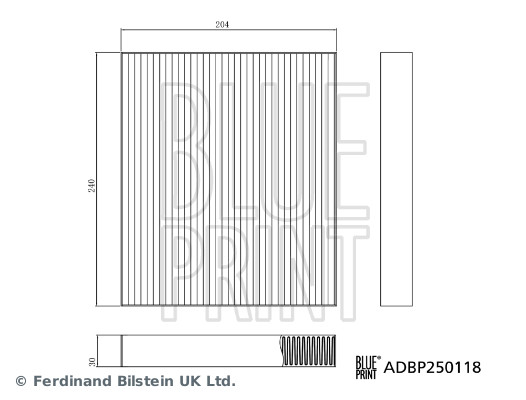 BLUE PRINT Kabineluftfilter adbp250118 for BYD