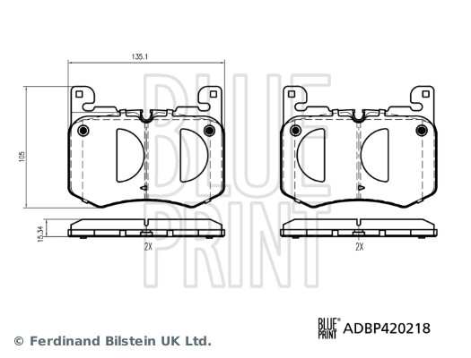 BLUE PRINT Bremseklodser adbp420218 foraksel for LAND ROVER JAGUAR