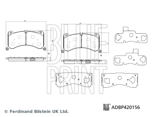 BLUE PRINT Bremseklodser adbp420156 foraksel for AUDI