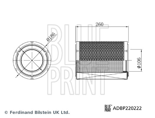 BLUE PRINT adbp220222 186mm for ISUZU