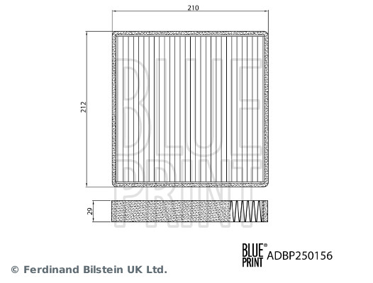 BLUE PRINT Kabineluftfilter adbp250156 for BYD
