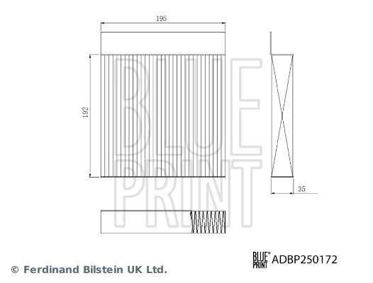 BLUE PRINT Kabineluftfilter adbp250172 for MG