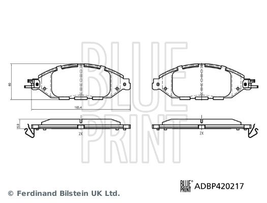 BLUE PRINT Bremseklodser adbp420217 foraksel for NISSAN INFINITI