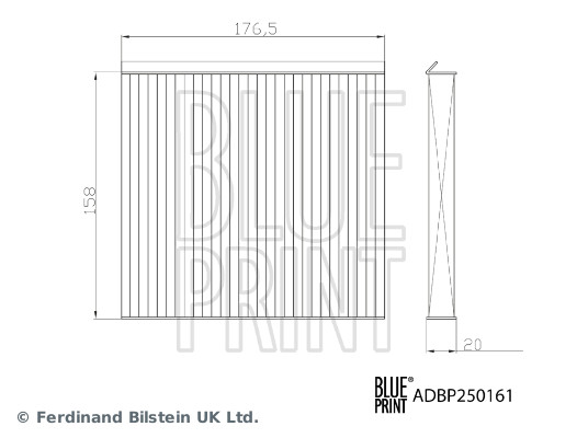 BLUE PRINT Kabineluftfilter adbp250161 for CHERY