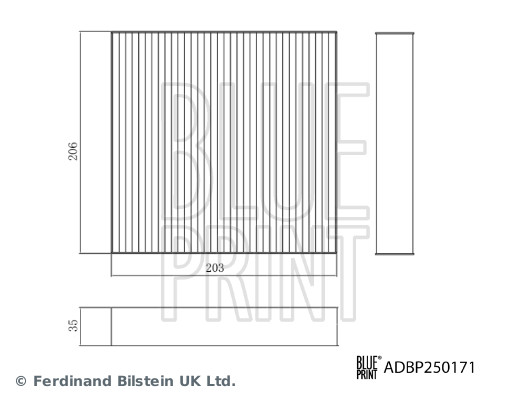 BLUE PRINT Kabineluftfilter adbp250171 for BYD