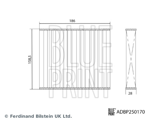 BLUE PRINT Kabineluftfilter adbp250170 for MAZDA