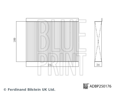 BLUE PRINT Kabineluftfilter adbp250176 for CHERY