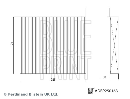 BLUE PRINT Kabineluftfilter adbp250163 for ROEWE (SAIC)