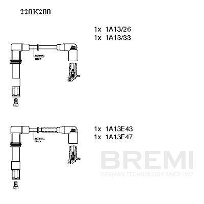 BREMI Tændkabelsæt 220k200 for VW