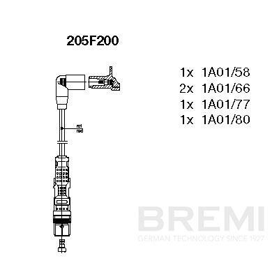 BREMI Tændkabelsæt 205f200 for VW