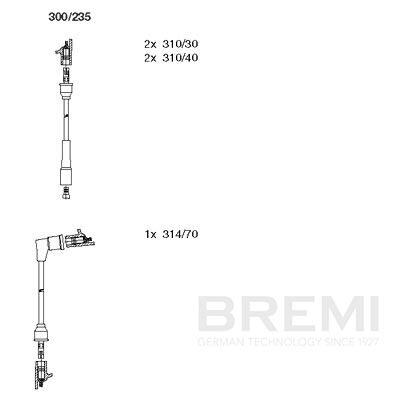BREMI Tændkabelsæt 300/235 for FIAT