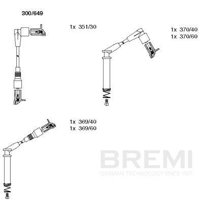 BREMI Tændkabelsæt 300649 for OPEL