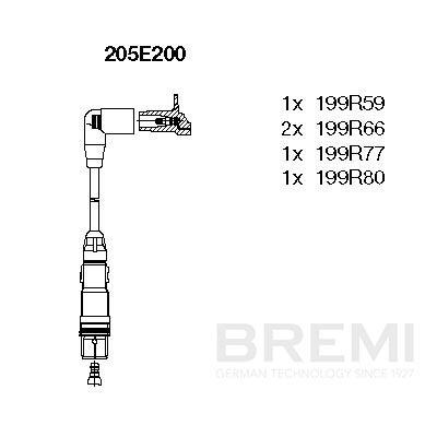 BREMI Tændkabelsæt 205e200 for VW