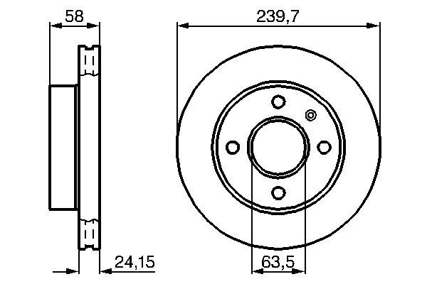BOSCH Bremsesæt, skivebremser ijf1410c94 foraksel ventileret 239mm 24mm for FORD