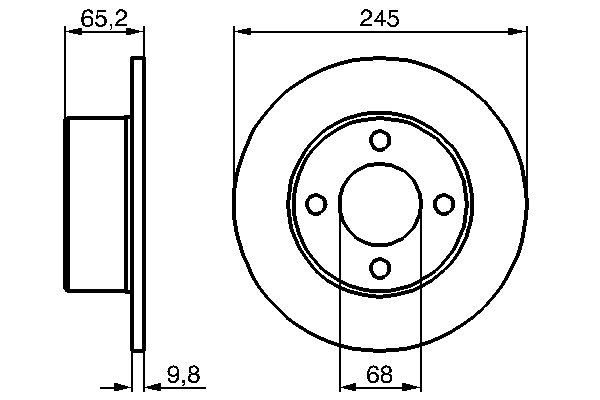 BOSCH Bremsesæt, skivebremser ijf1411l76 bagaksel fuld 244mm 10mm for LANCIA ALFA ROMEO FIAT BRILLIANCE VW AUDI