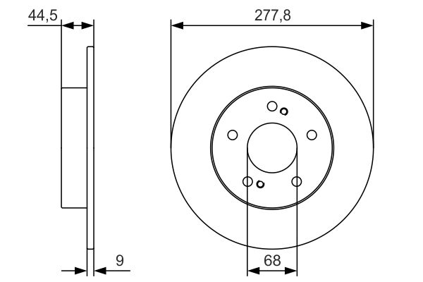 BOSCH Bremsesæt, skivebremser ijf1411x26 bagaksel fuld 277mm 9mm for NISSAN MAZDA