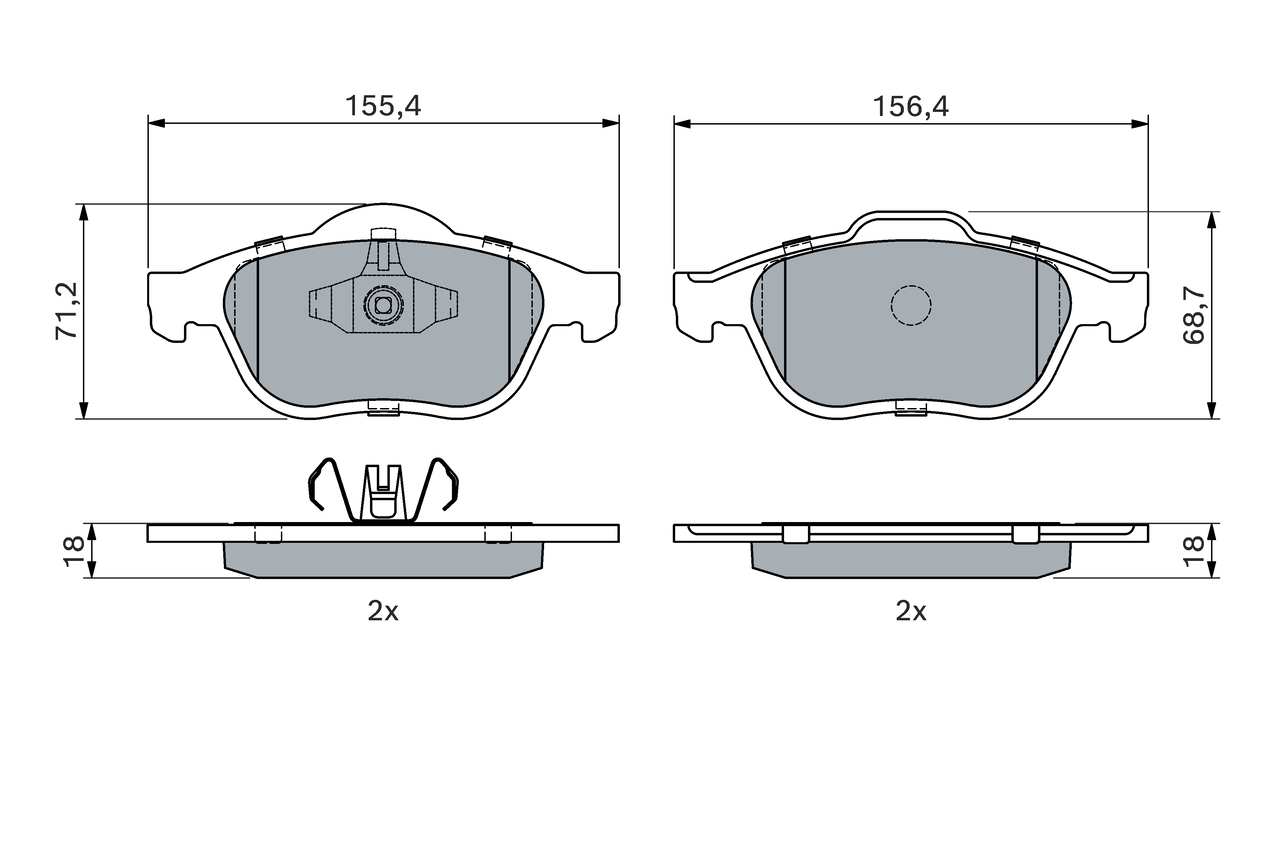 BOSCH Bremseklodser 0986424443 for RENAULT