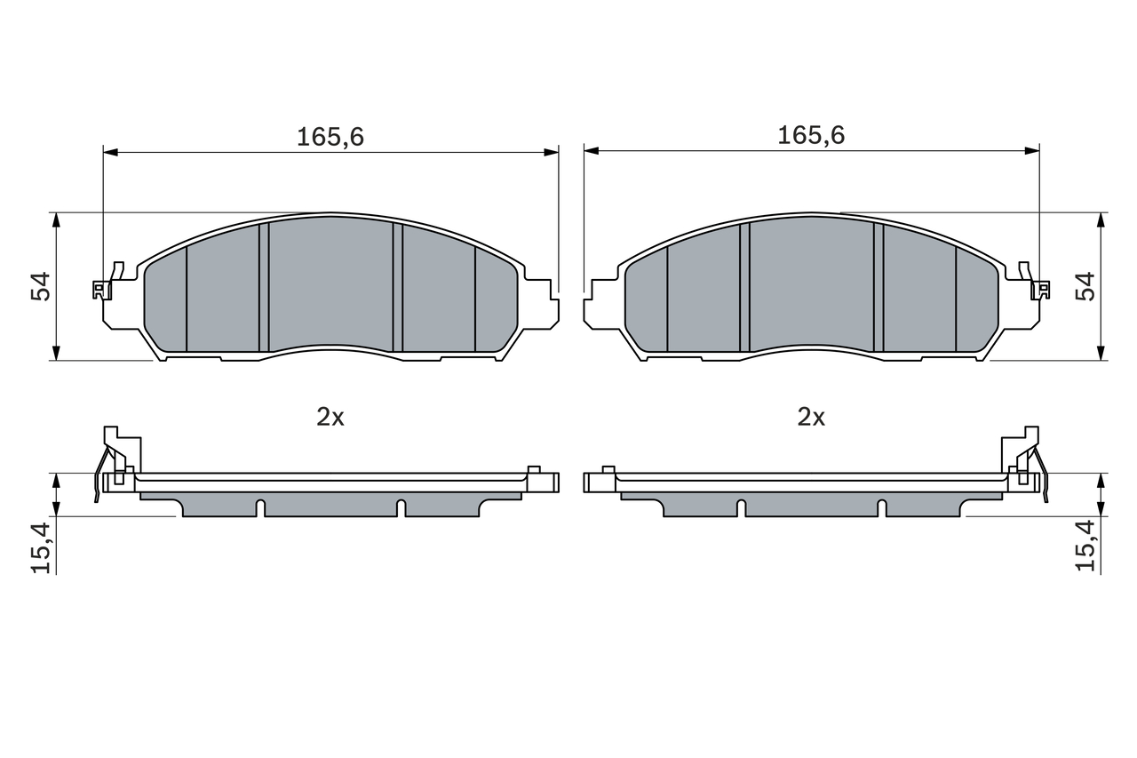 BOSCH Bremseklodser 0986424973 for NISSAN