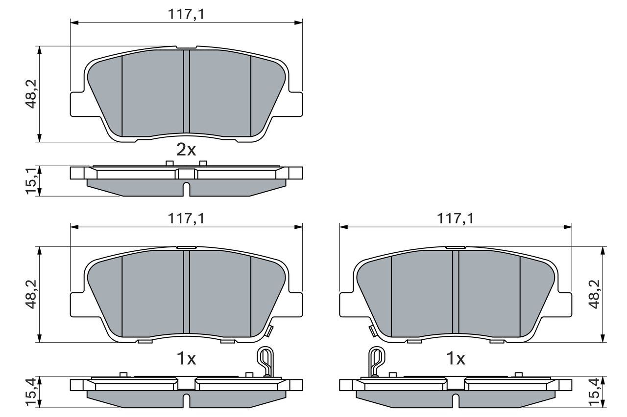 BOSCH Bremseklodser 0986495370 for KIA SSANGYONG