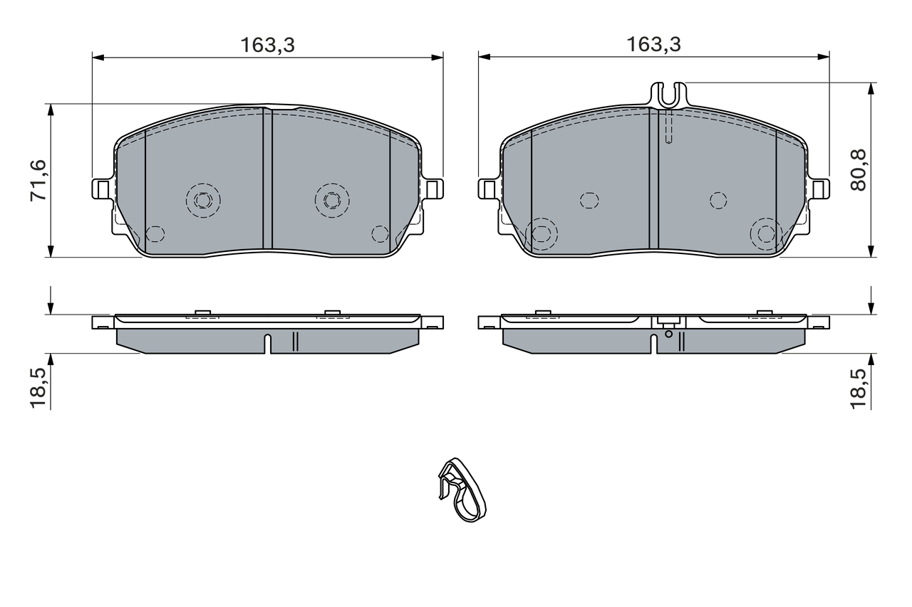 BOSCH Bremseklodser 0986460035 for MERCEDES-BENZ
