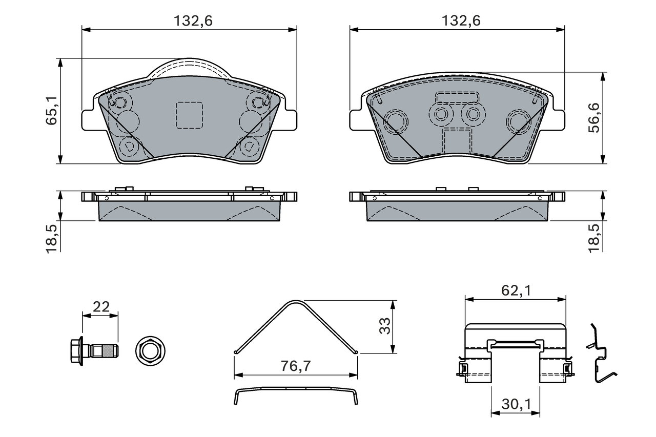 BOSCH Bremseklodser 0986460141 for VOLVO LYNK & CO