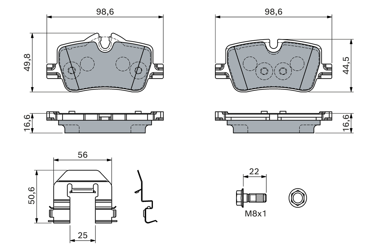 BOSCH Bremseklodser 0986460145 for BMW