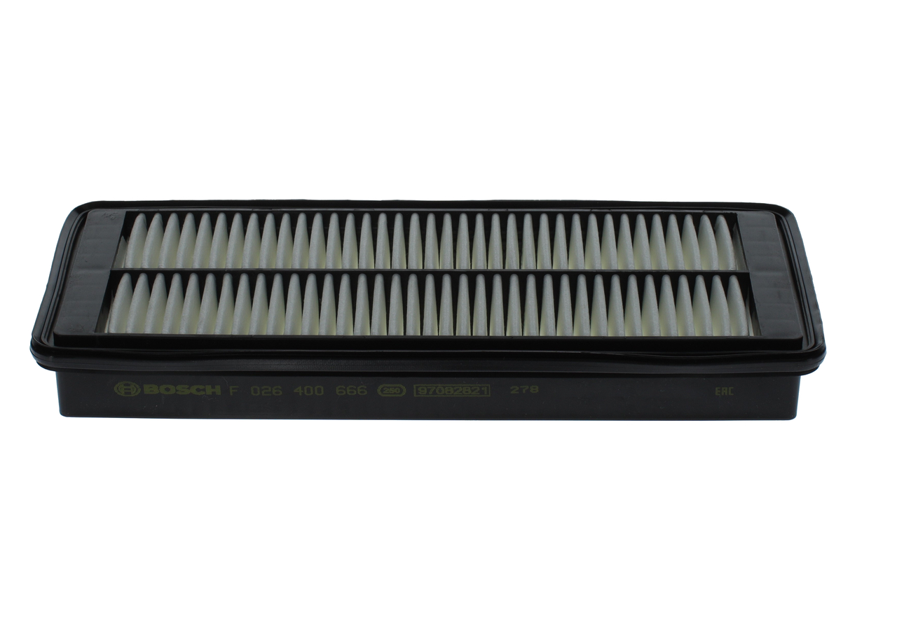 BOSCH Luftfilter f026400666 Filterindsats length_mm_203|Længde [mm]|344 width_mm_206|Bredde [mm]|145 height_mm_209|Højde [mm]|41 41mm for FIAT MAZDA