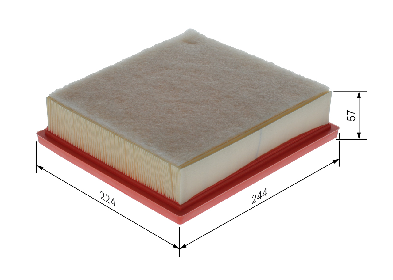 BOSCH Luftfilter f026400737 Filterindsats length_mm_203|Længde [mm]|238 width_mm_206|Bredde [mm]|219 height_mm_209|Højde [mm]|65 65mm for FIAT MITSUB