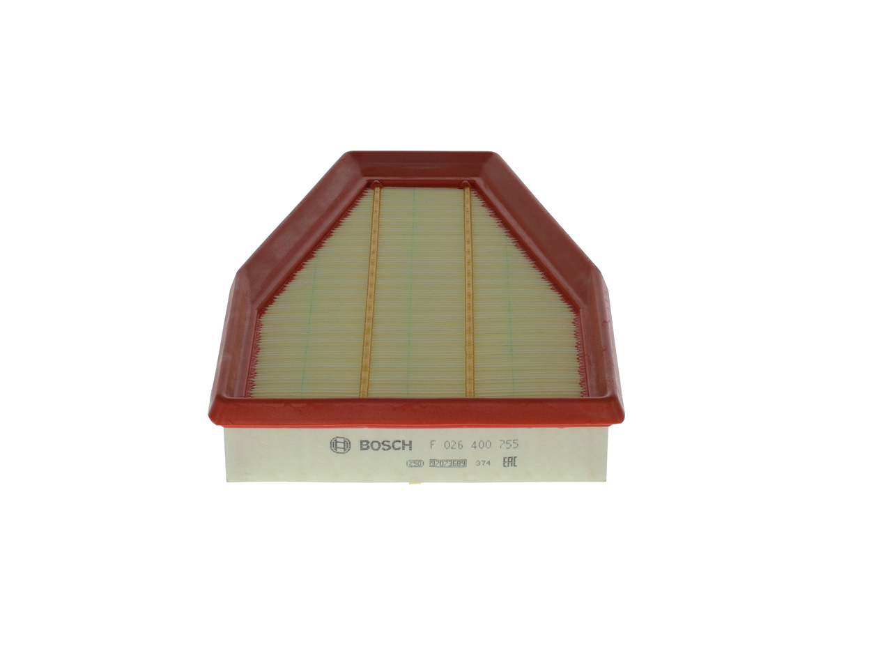BOSCH Luftfilter f026400755 Filterindsats length_mm_203|Længde [mm]|276 width_mm_206|Bredde [mm]|193 height_mm_209|Højde [mm]|47 47mm for PORSCHE